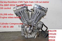 2007-2016 Harley-Davidson CVO Touring TWIN CAM 110 cui Engine Motor 26,398 miles