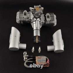 DLE 120CC Twin Cylinder Two Stroke Side Exhaust Gasoline Engine for RC Airplane