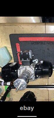 DLE 170CC Gas Engine Twin Cylinder Two Stroke Side Exhaust with CDI & Mufflers