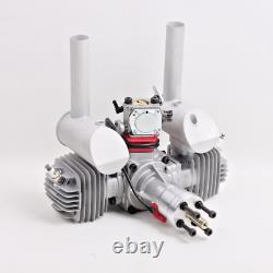 EME70 70cc Gas Petrol Twin Boxer RC Model Airplane Engine with Mufflers&Ignition