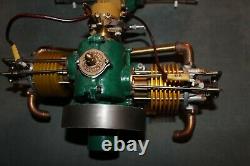 Old Antique Elmer Wall Wizard Twin cylinder, 4 stroke engine. LOOK