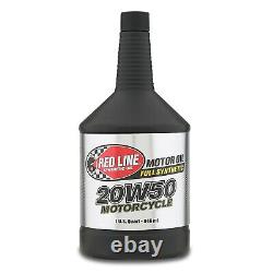 Red Line Full Synthetic 20W50 Motorcycle Oil for Big-Twin Engine 1 Qt Set of 12
