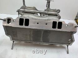 SBC Vintage Tunnel Ram Edelbrock TR1Y with Twin Holley 660cfm Center Squirt