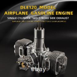 Twin Cylinder Two Stroke Side Exhaust Gasoline Engine for RC Airplane DLE 120CC