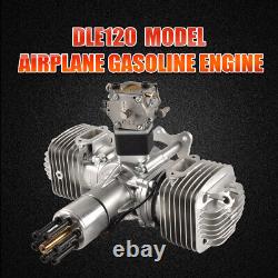 Twin Cylinder Two Stroke Side Exhaust Gasoline Engine for RC Airplane DLE 120CC