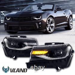 VLAND LED Projector Headlights withSequential For 2014-2015 Chevrolet Chevy Camaro